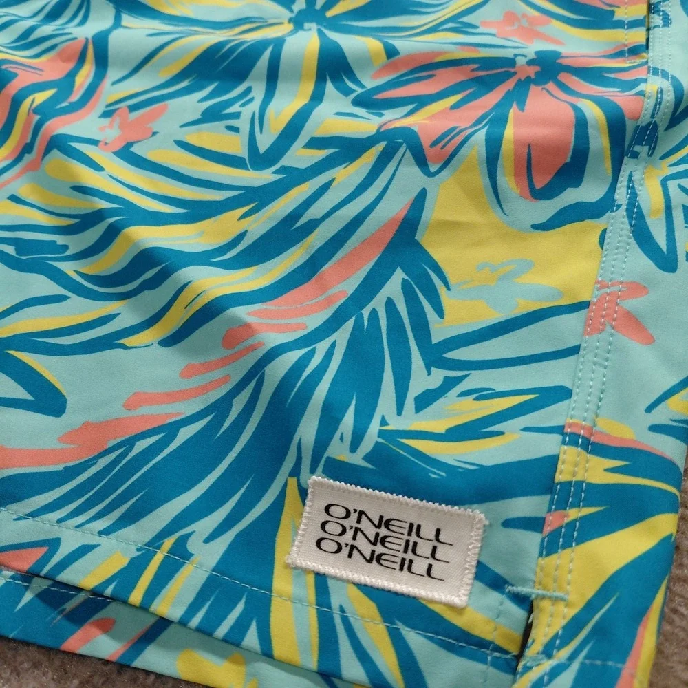 O'Neill Men's XL‎ Hermosa Elastic Waist Board Shorts Trunks Blue Tropical *flaw